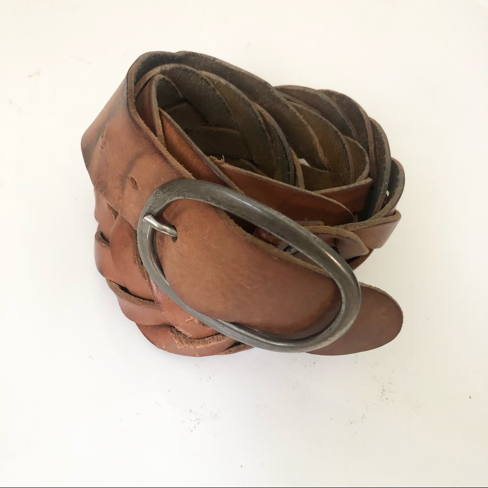 Brown leather braided American Eagle belt